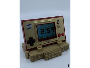 super mario game play display stand video games watch nintendo bros 3d print model - Mito3D