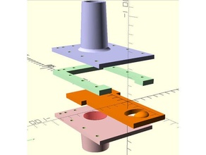 vacuum hose parametric shutter blast gate organization cleaner adapter workshop tool 3d print model - Mito3D