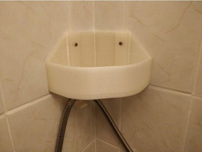 shower caddy corner basket shelf hooks bathroom holder hook hose rack shampoo soap 3d print model - Mito3D