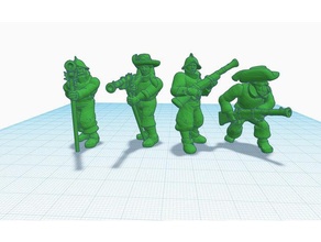 heroscape musketeer squad toys & games miniature soldier 3d print model - Mito3D