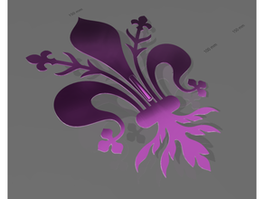 florence lily stencil signs & logos fiorentina fiore di firenze giglio 3d print model - Mito3D