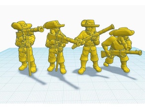 heroscape musketeer 2 poses toys & games miniature soldier 3d print model - Mito3D