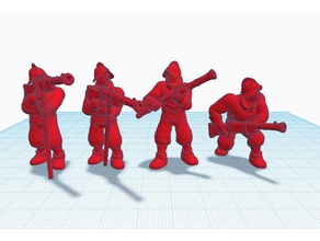 heroscape mosquetero 3 poses juguetes juegos miniatura soldado 3d print model - Mito3D