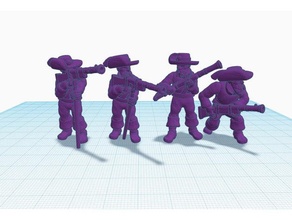 heroscape mosquetero 4 poses juguetes juegos miniatura soldado 3d print model - Mito3D