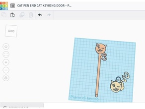 chat stylo porte clés Porte ciondolo gatto jouet Jeu accessoires 3d print model - Mito3D