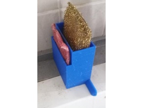 çalı ped sünger Kulp destek boşaltmak lavabo mutfak yemek süngerci 3d print model - Mito3D