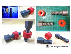trapezoidal screw & nut 3d printing tests nuts screws tool tools teeth 3d print model - Mito3D