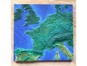 occidentale Europa sculture Austria Belgio Inghilterra europa 3d Francia Germania heightmap altezza carta geografica Lussemburgo Olanda Spagna Svizzera 3d print model - Mito3D