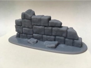 ruined wall props 3d print model - Mito3D