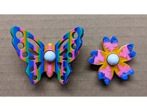 pushpin decorations office butterflies butterfly decoration flower flowers multicolor pushpins 3d print model - Mito3D