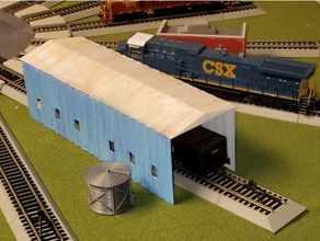 ho locomotora ponderado 8x12 ventanas edificios estructuras edificio garaje modelos modelo ferrocarril trenes 3d print model - Mito3D