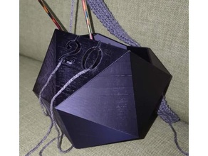 d20 yarn bowl art tools crochet dnd knitting nerdy wool 3d print model - Mito3D
