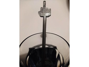middle finger cocktail stirrer kitchen & dining stick 3d print model - Mito3D