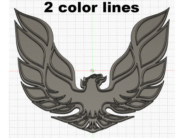 firebird logo 2d art phoenix pontiac 3D print model - Mito3D