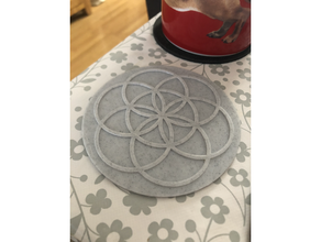 flower life coaster kitchen & dining 3d print model - Mito3D
