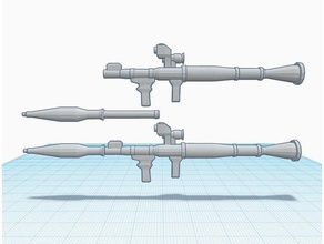 rpg 7 brinquedos jogos 28mm açao figura miniatura foguete lançador rpg7 guerra arma 3d print model - Mito3D