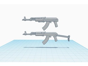 ak 47 subcarpeta juguetes juegos 28mm arma acción figura ak47 pistola miniatura juego guerra 3d print model - Mito3D