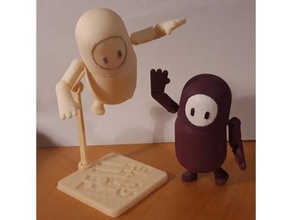 tomber gars balljoint figure + queue action base mecs créatures 3d print model - Mito3D