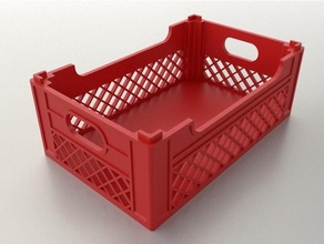 stackable crate - remix smaller handle containers box container lattice model structure small parts storage 3d print model - Mito3D