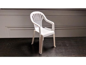 miniatura branco gramado cadeira modelo mobília 3d print model - Mito3D