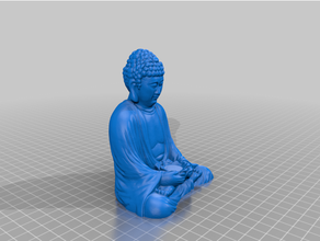sitting buddha lotus tag remix art 3d print model - Mito3D