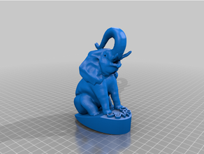 elephant sitting stand support pen holder animals animal nosupport pencil 3d print model - Mito3D