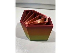 acrylic paint pour cup - diamond shape 6-slot art tools 3d print model - Mito3D