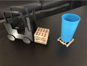 forklift coaster holder 3d printing drink wood pallet 3d print model - Mito3D