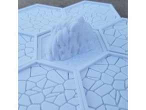 gletschig Hügel kompatibel Tasche Taktik Spiele Arktis Gletscher Hexagon Eis Eisberg Karte Terrain 3d print model - Mito3D
