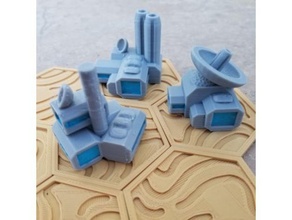 espace colonies compatible poche tactique Jeux conteneurs miniatures objectif marqueur colonie terrain carte monde 3d print model - Mito3D