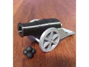 toy cannon spring powered toys & games desk loaded 3d print model - Mito3D