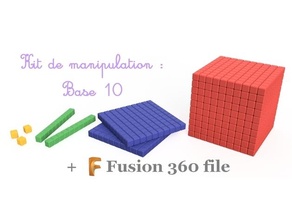 conjunto matemática automático base 10 kit manipulação Aprendendo dezenas base10 centenas ecole primário Educação educacional 3d print model - Mito3D