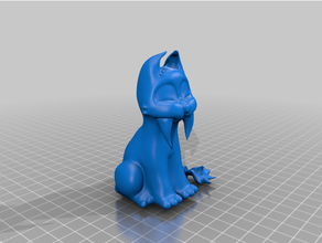 sand saber creatures cat creature cute sabertooth 3d print model - Mito3D