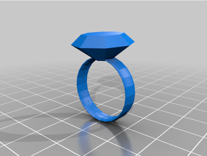 diamante anel arte 3d print model - Mito3D
