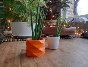 geometrik saksı 2 3d baskı dekor dekorasyon tasarım çiçek geometri bitki tencere 3d print model - Mito3D