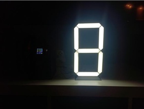 géant modulaire 7 segment afficher électronique 8mm adresse nombre arduino gros l'horloge compte rebours chiffre énorme LED bande framboise pi 3d print model - Mito3D