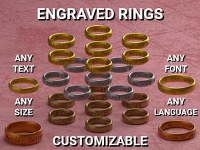 customizable engraved rings personalized ring valentine valentines valentinesday day gifts 3d print model - Mito3D