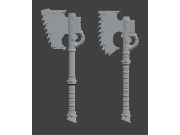 kaotik Chainaxes oyuncak oyun Aksesuarlar 30k 40k çılgınlar kan melekler Chainaxe kaos Uzay denizciler uzay denizcileri ultramarines warhammer40000 warhammer40k Warhammer 40000 wh40000 3D print model - Mito3D