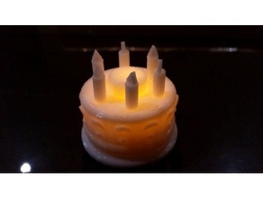 birthday cake led candle light gadgets tealight holder 3d print model - Mito3D