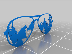 sunglasses landscape decor decoration decorative forest mountain mountains wall mount panel 3d print model - Mito3D