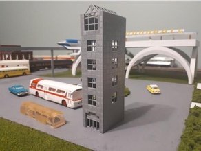 japanese high rise 1 - scale buildings & structures 3d slash apartment building layout model train 3d print model - Mito3D