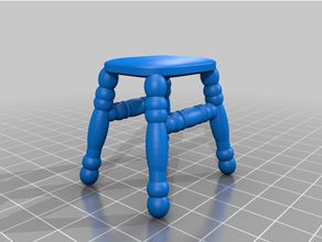 antique stool decor chair 3d print model - Mito3D