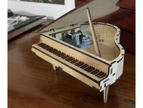grand piano music box models case lasercut lasercutter laser cut cutter engraver cover plywood 3d print model - Mito3D