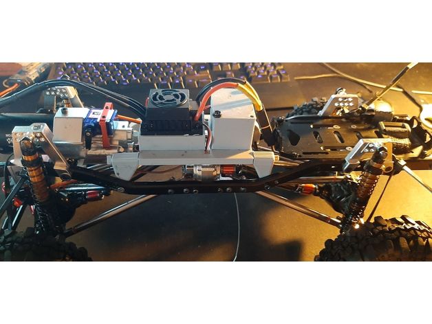 apoyo electro injora chassi scx10 Copiar cuerpo vehiculos axial tractor electronica rc 3D print model - Mito3D