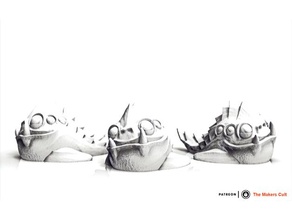 duveteux modèles 40k extraterrestre animal créature mignonne dnd chien donjons dragons rencontre poisson miniature monstre compagnie table tyranide marteau guerre 3d print model - Mito3D