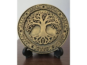 albero vita celtico simbol monete distintivi moneta fdm stampa ornamento sla 3d print model - Mito3D