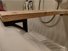 tabla baño antideslizante bañera accesorios juego mesa ipad ordenador portátil paletwood paleta pla madera carpintería 3d print model - Mito3D