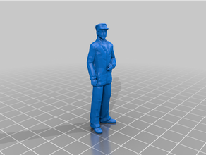 man long jacket cap people 3d print model - Mito3D
