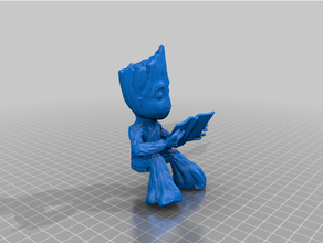 book reading groot creatures 3d print model - Mito3D