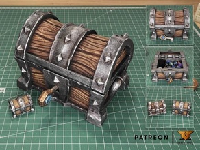 donjon poitrine remasterisé jouet Jeu accessoires boîte donjons dragons clé fermer 3d print model - Mito3D